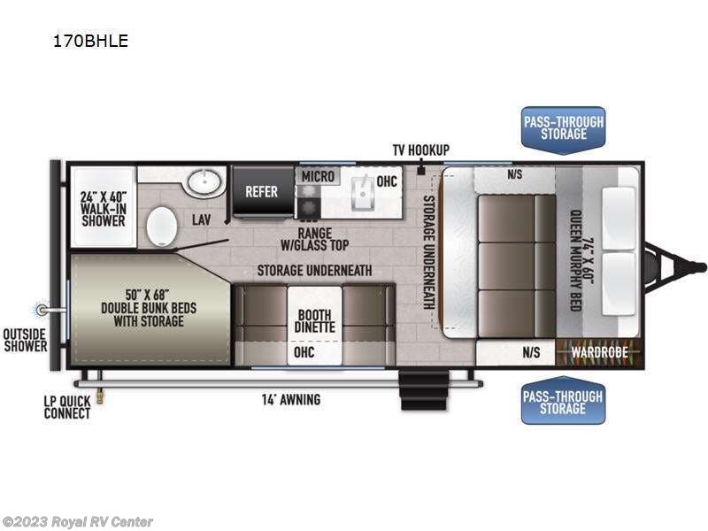 2023 EAST TO WEST RV DELLA TERRA 170BHLE, , floor-plans-day image number 0